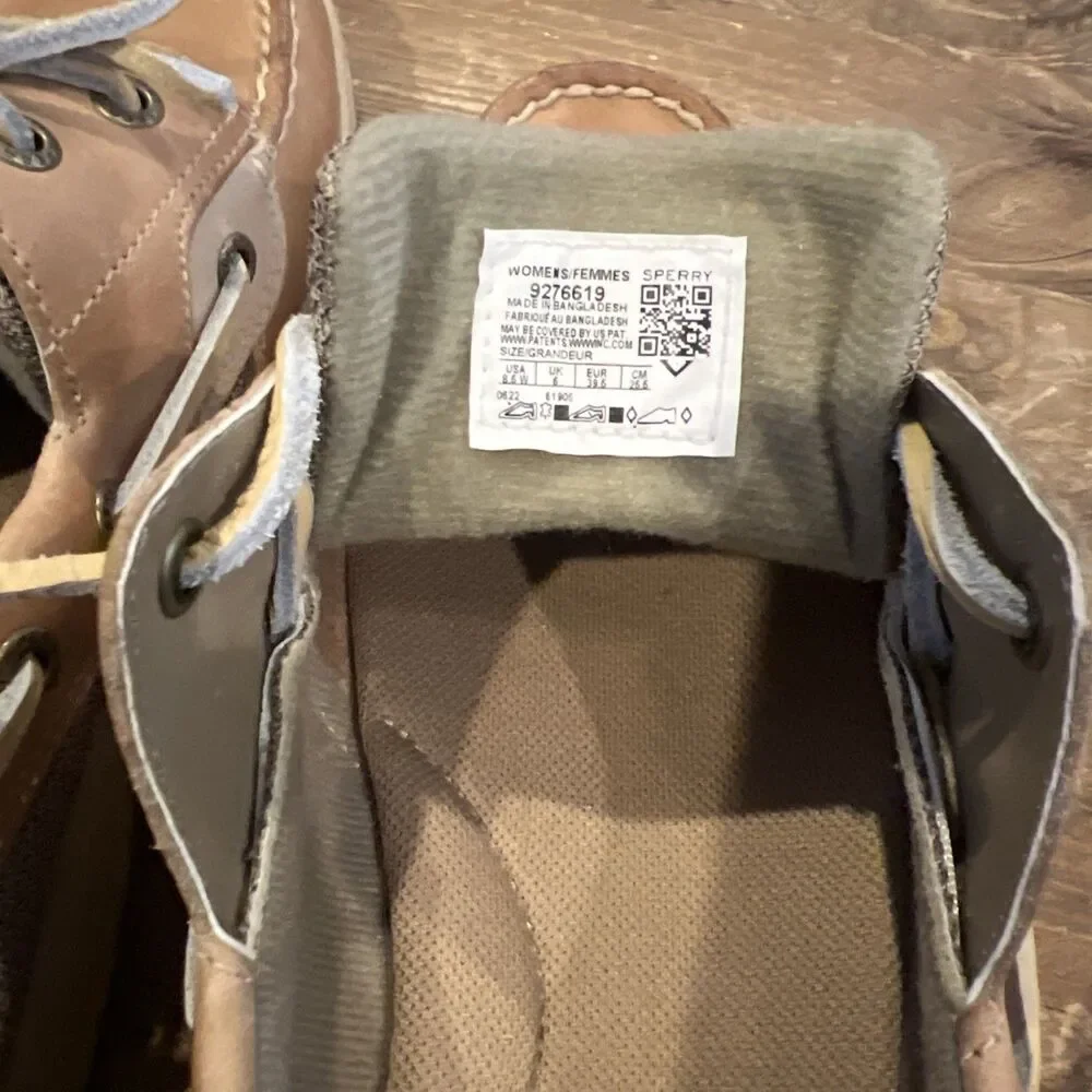 New Sperry Top Sider Bluefish 2 Eye Boat Shoes Linen Oat Womens Sz 8.5 W 9276619